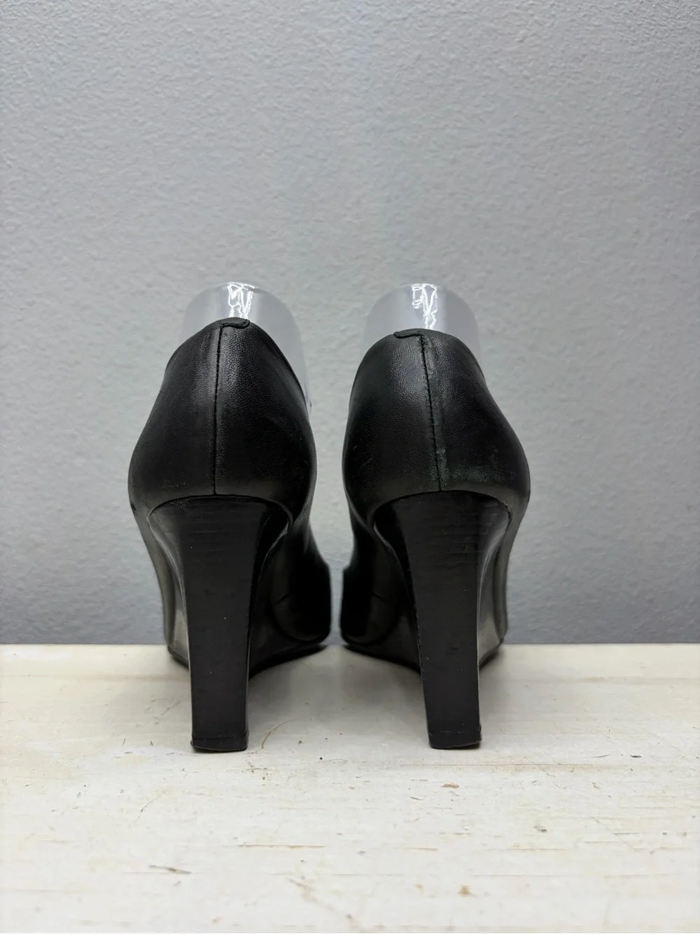 Tory Burch Black Leather Sally Wedge Sandals Size 7.5